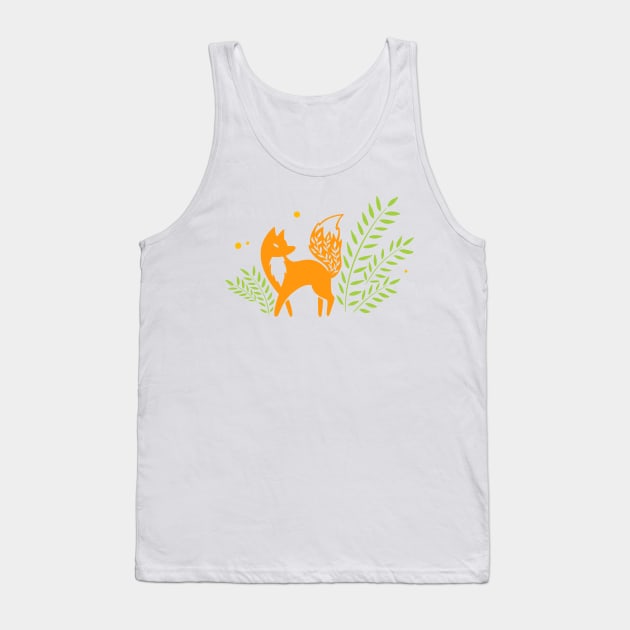 Whimsical Foxes and Mushroom Meadow Tank Top by JBeasleyDesigns